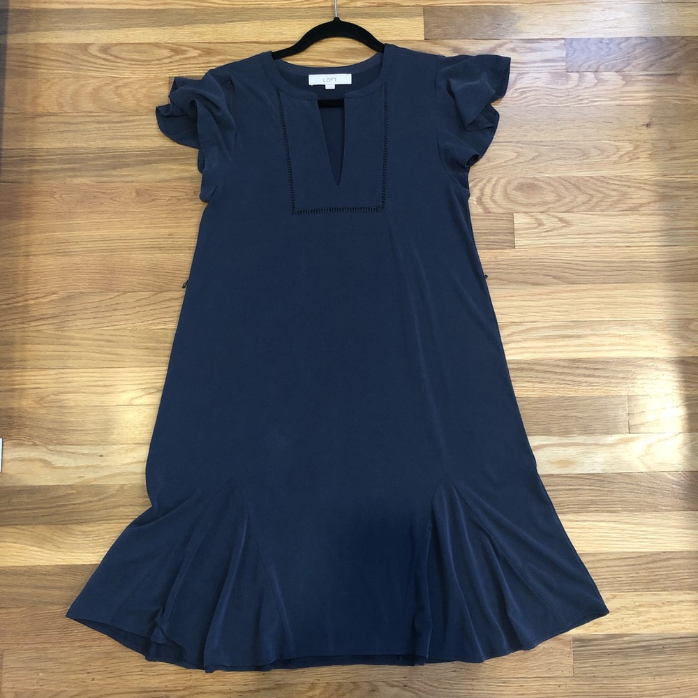 NWOT Navy Loft Swing Dress